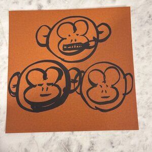 ✨ Original Japanese “Three Wise Monkeys” Art – Hand Drawn on Origami Paper 🐒✨ I